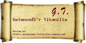 Gelencsér Titanilla névjegykártya